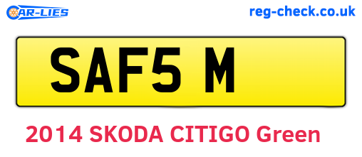 SAF5M are the vehicle registration plates.