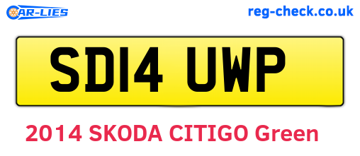 SD14UWP are the vehicle registration plates.