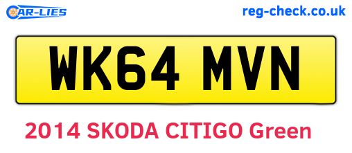 WK64MVN are the vehicle registration plates.