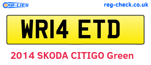 WR14ETD are the vehicle registration plates.