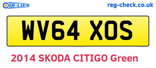 WV64XOS are the vehicle registration plates.