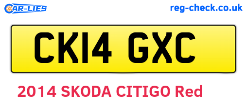 CK14GXC are the vehicle registration plates.