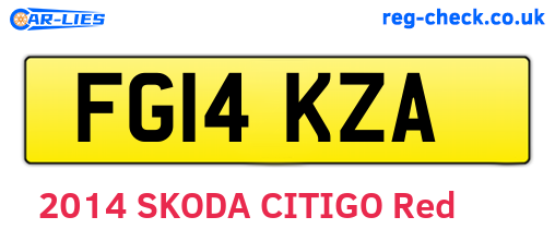 FG14KZA are the vehicle registration plates.