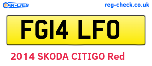 FG14LFO are the vehicle registration plates.