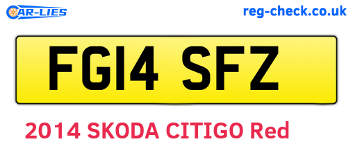 FG14SFZ are the vehicle registration plates.