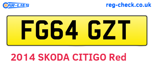 FG64GZT are the vehicle registration plates.