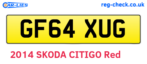 GF64XUG are the vehicle registration plates.