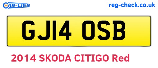 GJ14OSB are the vehicle registration plates.