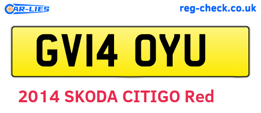 GV14OYU are the vehicle registration plates.