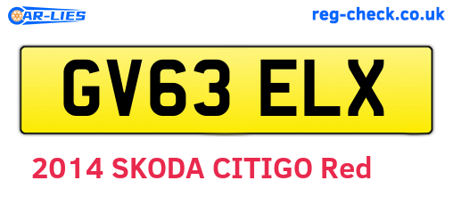 GV63ELX are the vehicle registration plates.