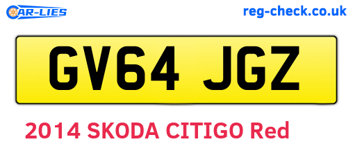 GV64JGZ are the vehicle registration plates.