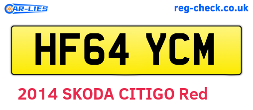 HF64YCM are the vehicle registration plates.