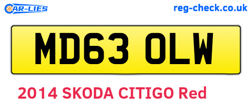 MD63OLW are the vehicle registration plates.