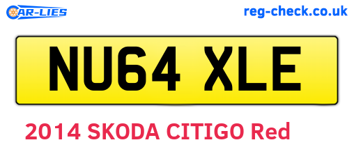 NU64XLE are the vehicle registration plates.