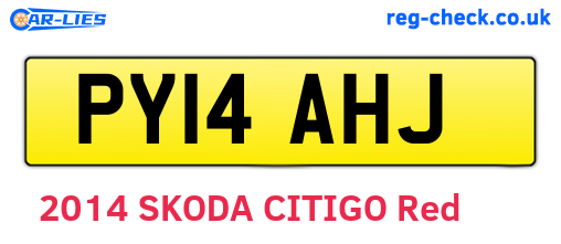PY14AHJ are the vehicle registration plates.