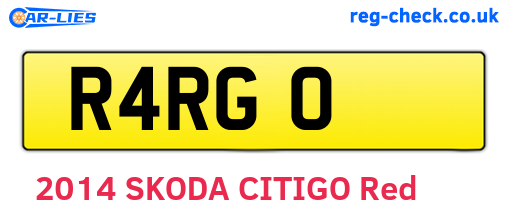 R4RGO are the vehicle registration plates.