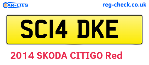 SC14DKE are the vehicle registration plates.