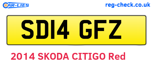 SD14GFZ are the vehicle registration plates.