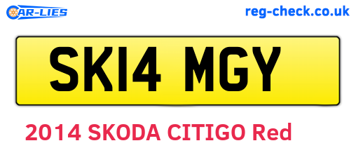 SK14MGY are the vehicle registration plates.