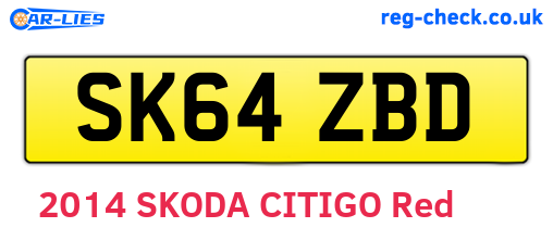 SK64ZBD are the vehicle registration plates.