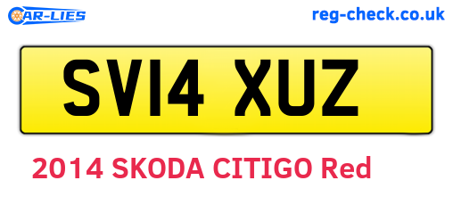 SV14XUZ are the vehicle registration plates.