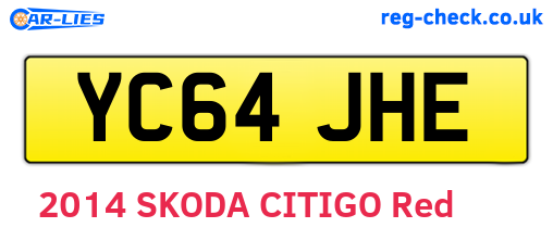 YC64JHE are the vehicle registration plates.