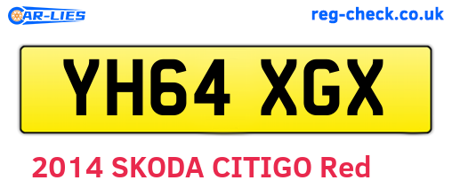 YH64XGX are the vehicle registration plates.