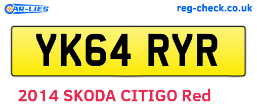 YK64RYR are the vehicle registration plates.