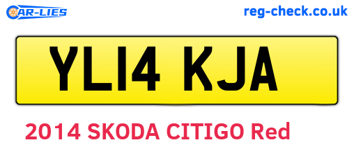 YL14KJA are the vehicle registration plates.
