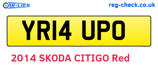 YR14UPO are the vehicle registration plates.