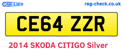CE64ZZR are the vehicle registration plates.