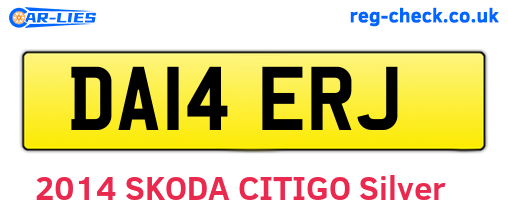 DA14ERJ are the vehicle registration plates.