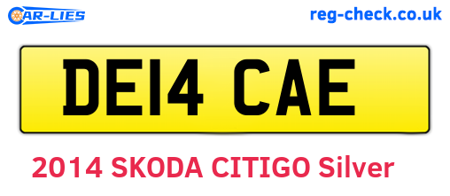 DE14CAE are the vehicle registration plates.