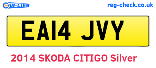 EA14JVY are the vehicle registration plates.