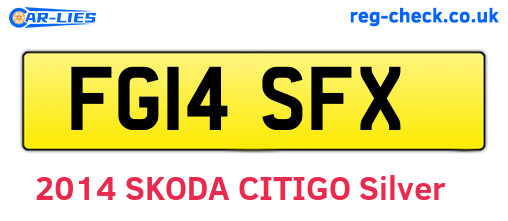 FG14SFX are the vehicle registration plates.