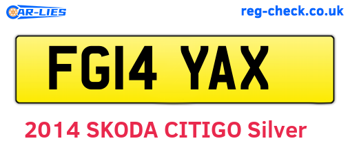 FG14YAX are the vehicle registration plates.
