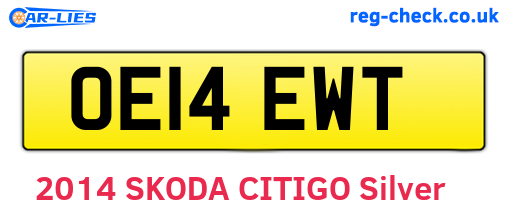 OE14EWT are the vehicle registration plates.