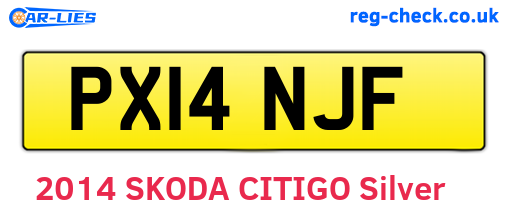 PX14NJF are the vehicle registration plates.
