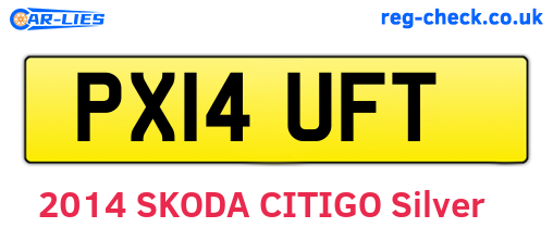 PX14UFT are the vehicle registration plates.