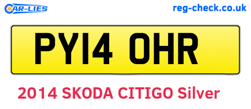 PY14OHR are the vehicle registration plates.