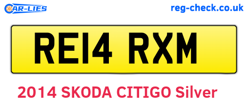 RE14RXM are the vehicle registration plates.