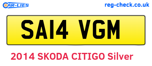 SA14VGM are the vehicle registration plates.