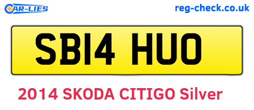 SB14HUO are the vehicle registration plates.