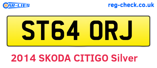 ST64ORJ are the vehicle registration plates.