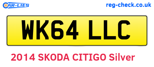 WK64LLC are the vehicle registration plates.