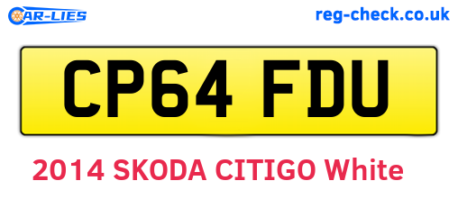 CP64FDU are the vehicle registration plates.