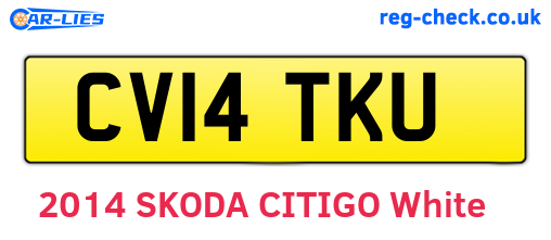 CV14TKU are the vehicle registration plates.