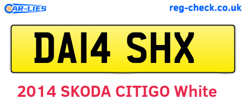 DA14SHX are the vehicle registration plates.