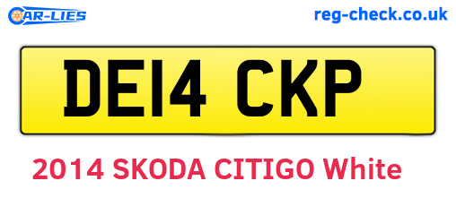 DE14CKP are the vehicle registration plates.