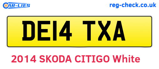 DE14TXA are the vehicle registration plates.